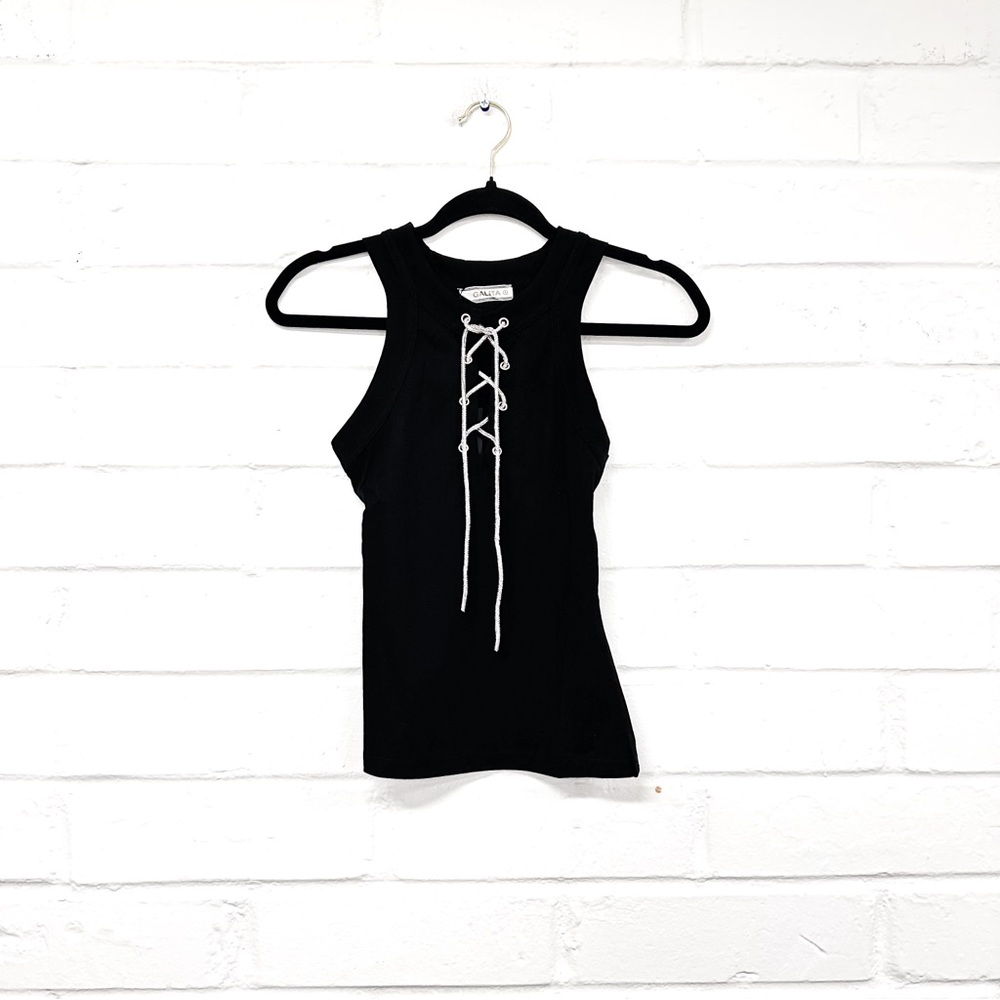 204 - Tank With Rhinestone Tie
